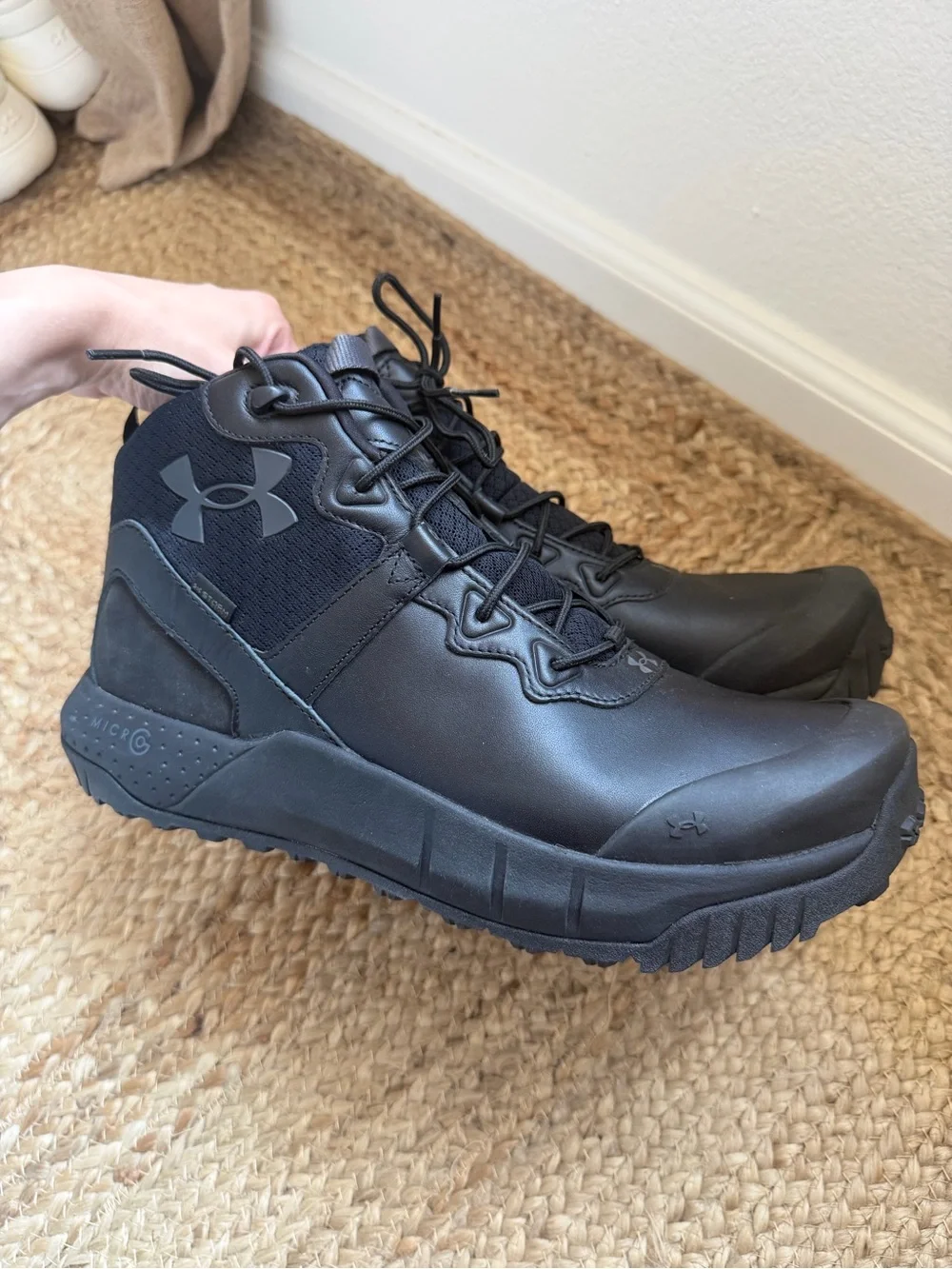 UNDER ARMOUR Micro G Valsetz Tactical Black Lace Up Mid Boots
